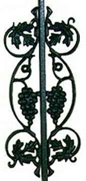 Wrought Iron Grapes Panel