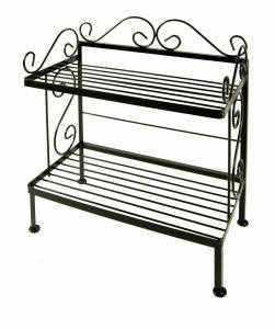 24 inch traditional small storage rack with 2 shelves