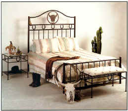 Steer wrought iron bed