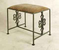 Gothic curl wrought iron bench