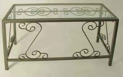 Wrought iron desk with glass top