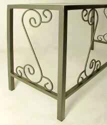 French Traditional wrougth iron desk side view