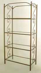 Large French display rack with tempered glass shelves 