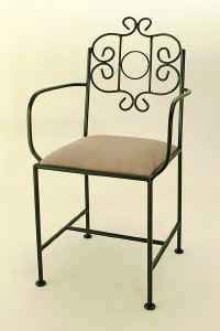 French wrought iron chair with arms