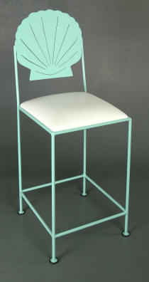 Scallop bar stool in teal