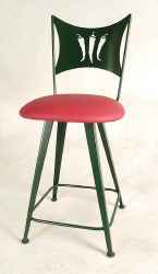 Chili Peppers Wrought Iron Bar Stool